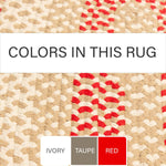 Beige Charming Braided Rug for Farmhouse Living Rooms and Bedroom