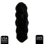 Black Serene Faux Fur Solid Fake Sheepskin Rug