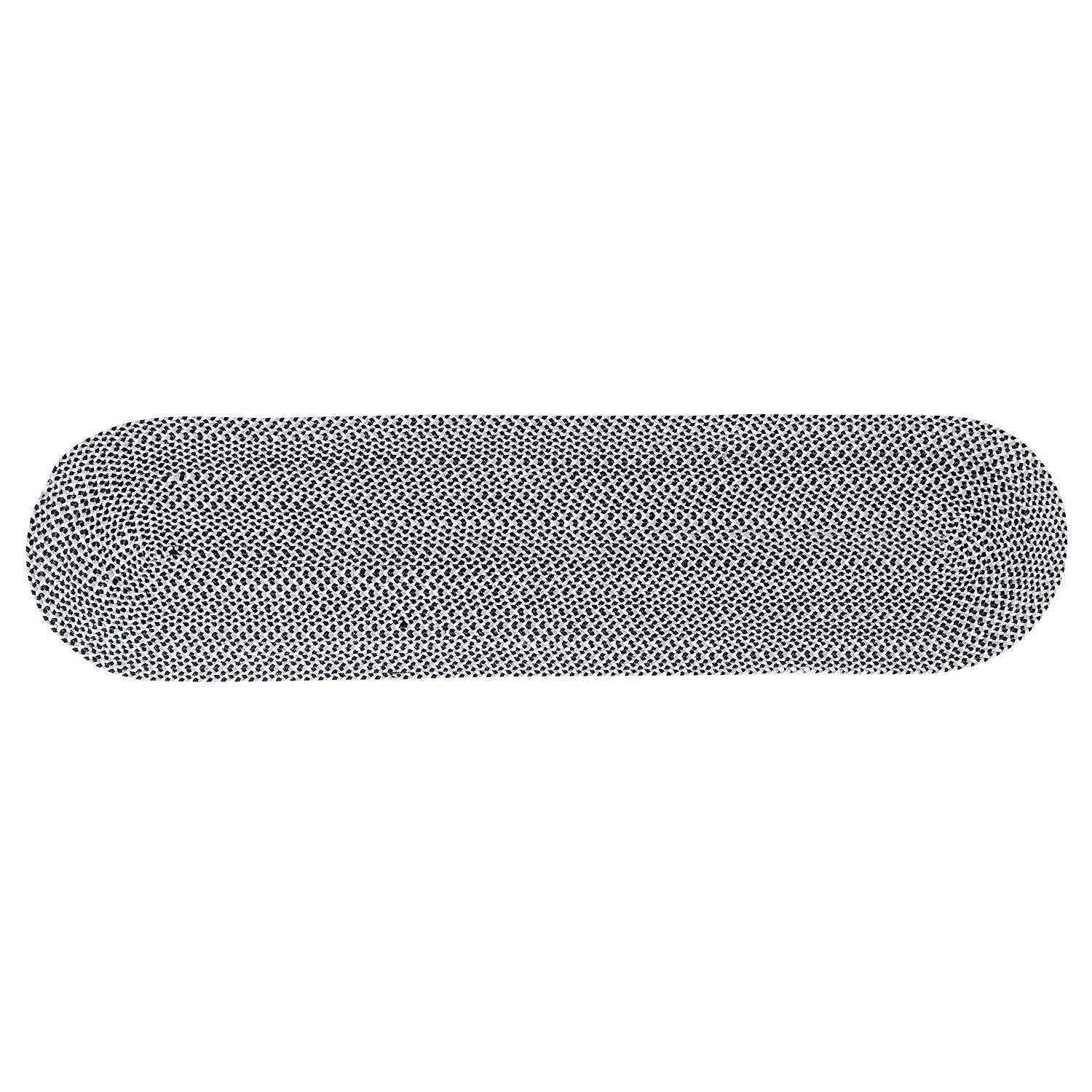 Black, White, Gray Tri-Color Soft Cotton Braided Rug