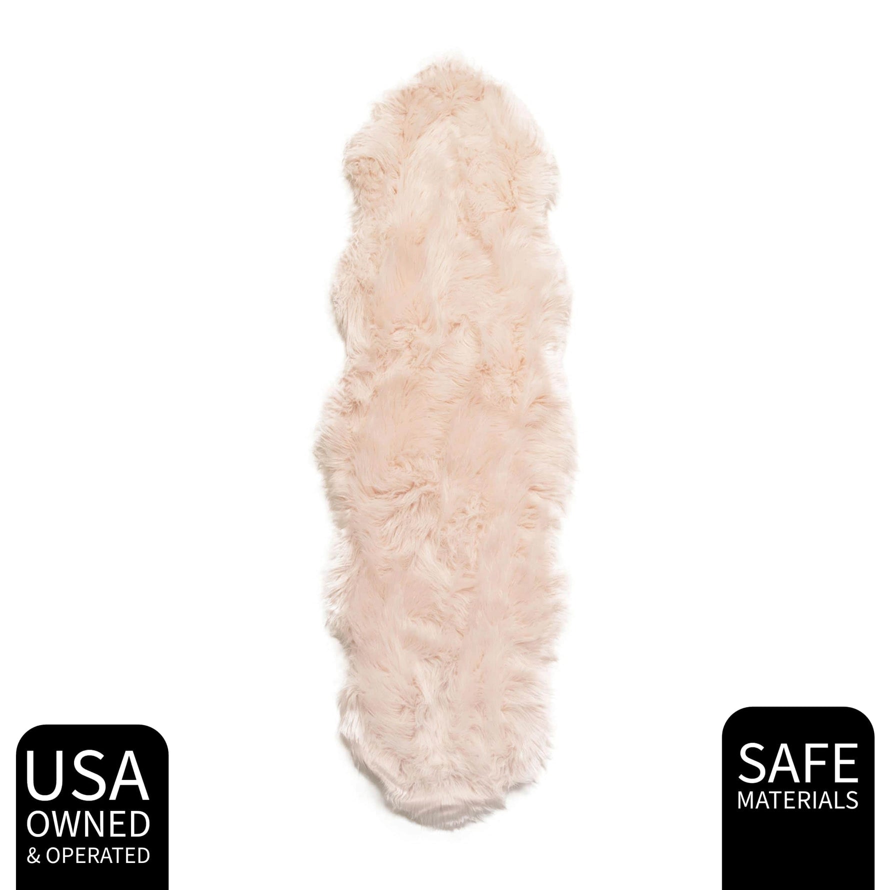 Light Pink Serene Faux Fur Solid Fake Sheepskin Rug