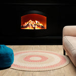 Beige Charming Braided Rug for Farmhouse Living Rooms and Bedroom