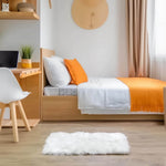 Ivory Serene Faux Fur Solid Fake Sheepskin Rug