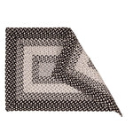 Black, Gray Braided Rug - Soft Cotton Bordered Area Rug for Rustic Farmhouses