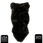 Black Serene Faux Fur Solid Fake Sheepskin Rug