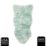 Teal Serene Faux Fur Solid Fake Sheepskin Rug