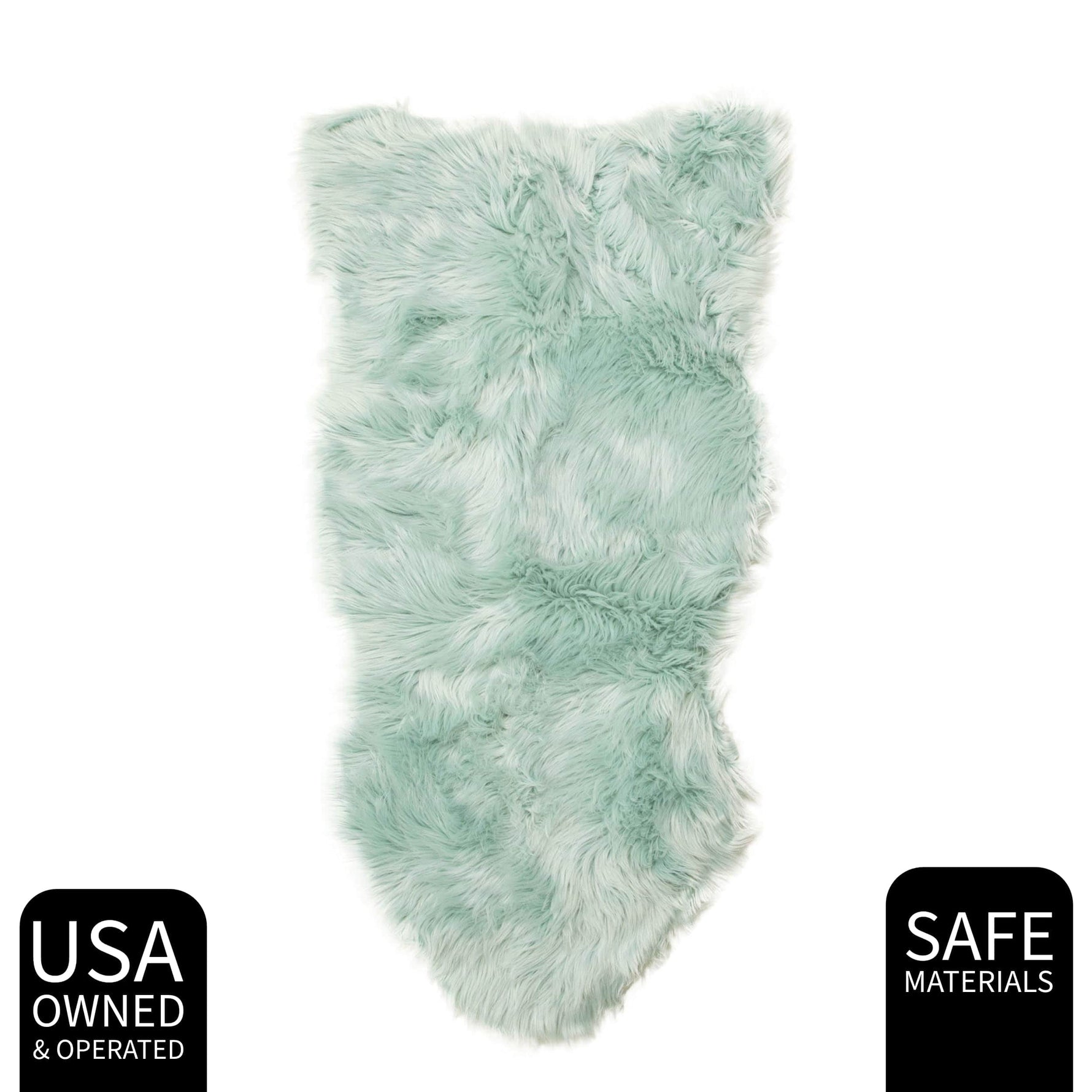 Teal Serene Faux Fur Solid Fake Sheepskin Rug
