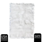 Ivory Serene Faux Fur Solid Fake Sheepskin Rug
