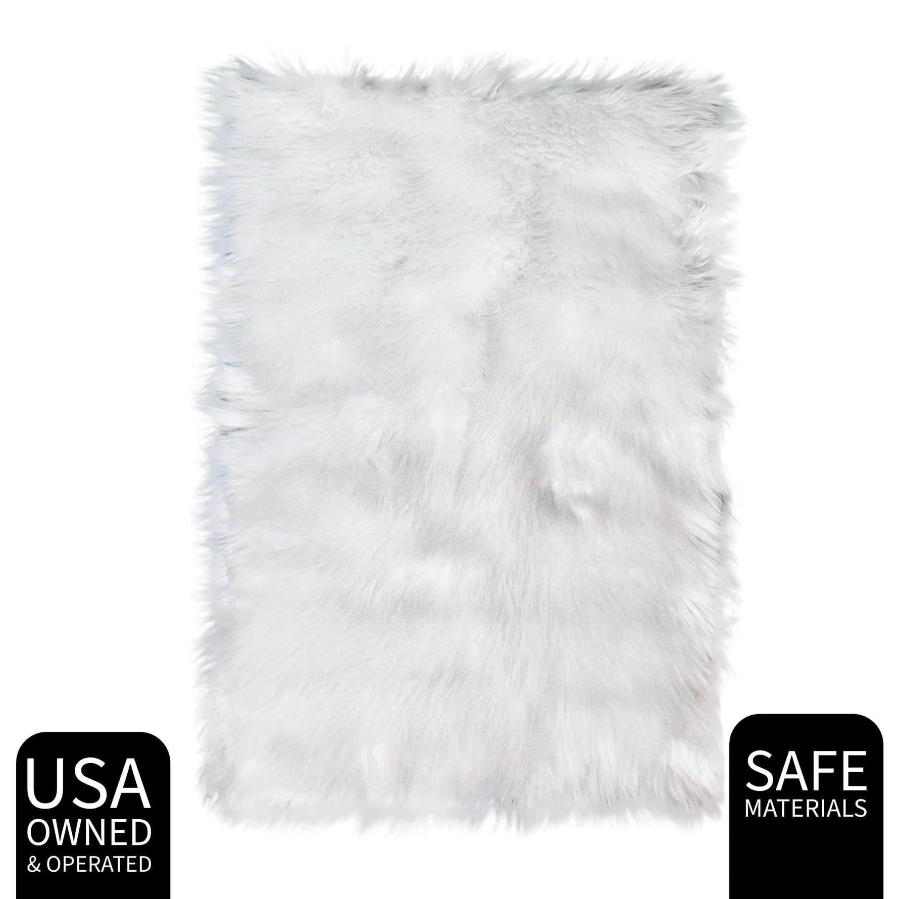 Ivory Serene Faux Fur Solid Fake Sheepskin Rug