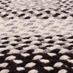 Black, Gray Braided Rug - Soft Cotton Bordered Area Rug for Rustic Farmhouses