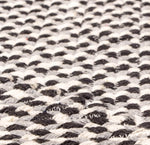 Black, White, Gray Tri-Color Soft Cotton Braided Rug