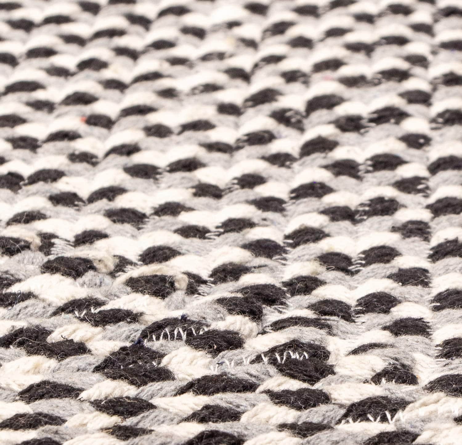 Black, White, Gray Tri-Color Soft Cotton Braided Rug