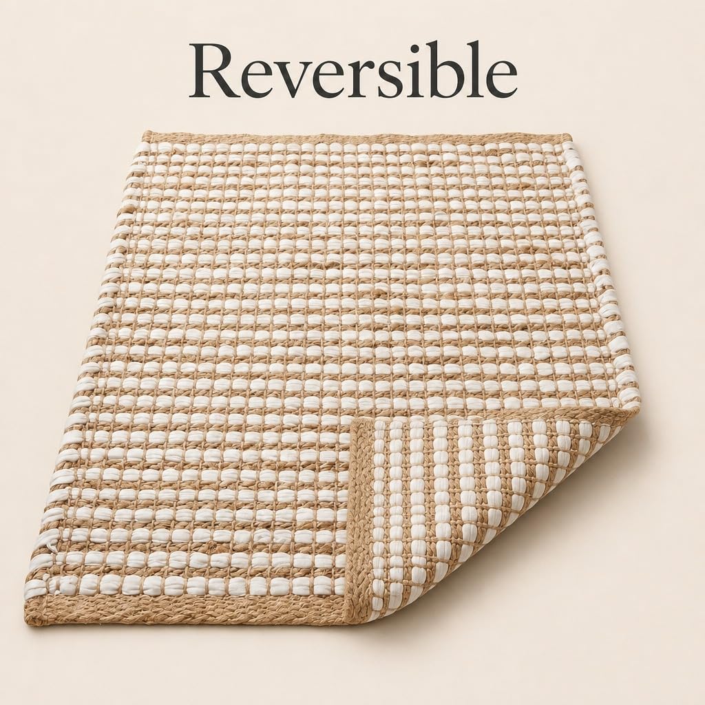 Natural Jute & Chindi Woven Rug - Terra JC02