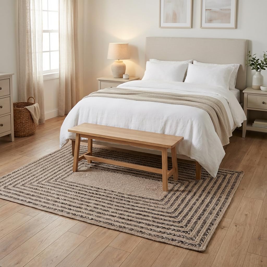 Raleigh Brown Cotton Braided Rug 4' x 6' #shape_Rectangle
