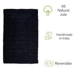 Black Jute Rug - Plant Based - Reversible Braided Eco-Friendly Rug