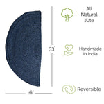 Navy Jute Rug - Plant Based - Reversible Braided Eco-Friendly Rug