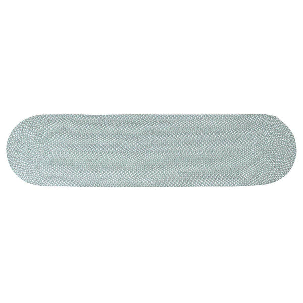 Teal, White, Gray Tri-Color Soft Cotton Braided Rug