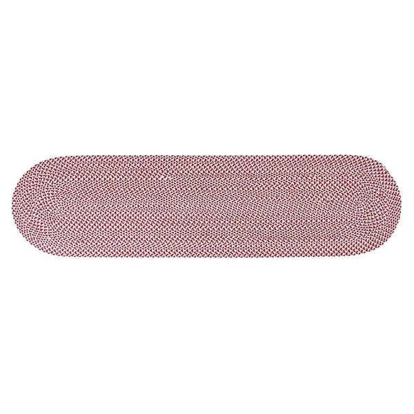 Red, White, Gray Tri-Color Soft Cotton Braided Rug