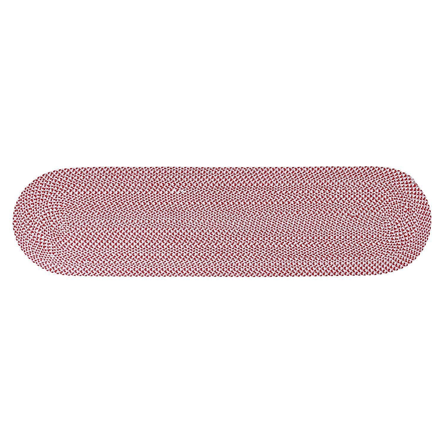 Red, White, Gray Tri-Color Soft Cotton Braided Rug