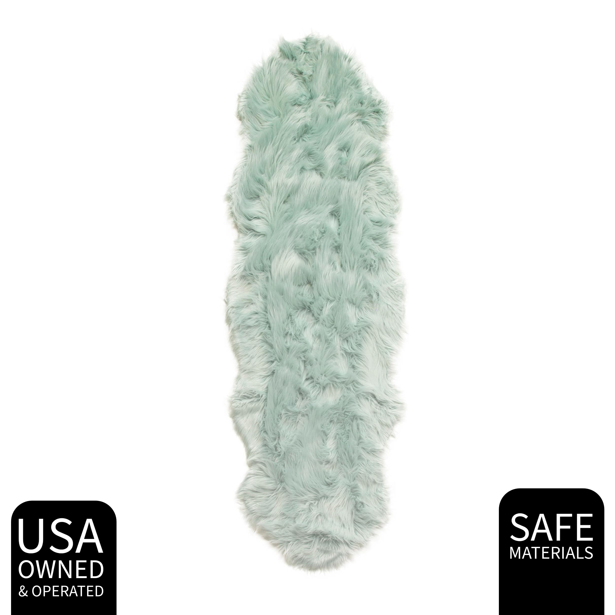 Teal Serene Faux Fur Solid Fake Sheepskin Rug