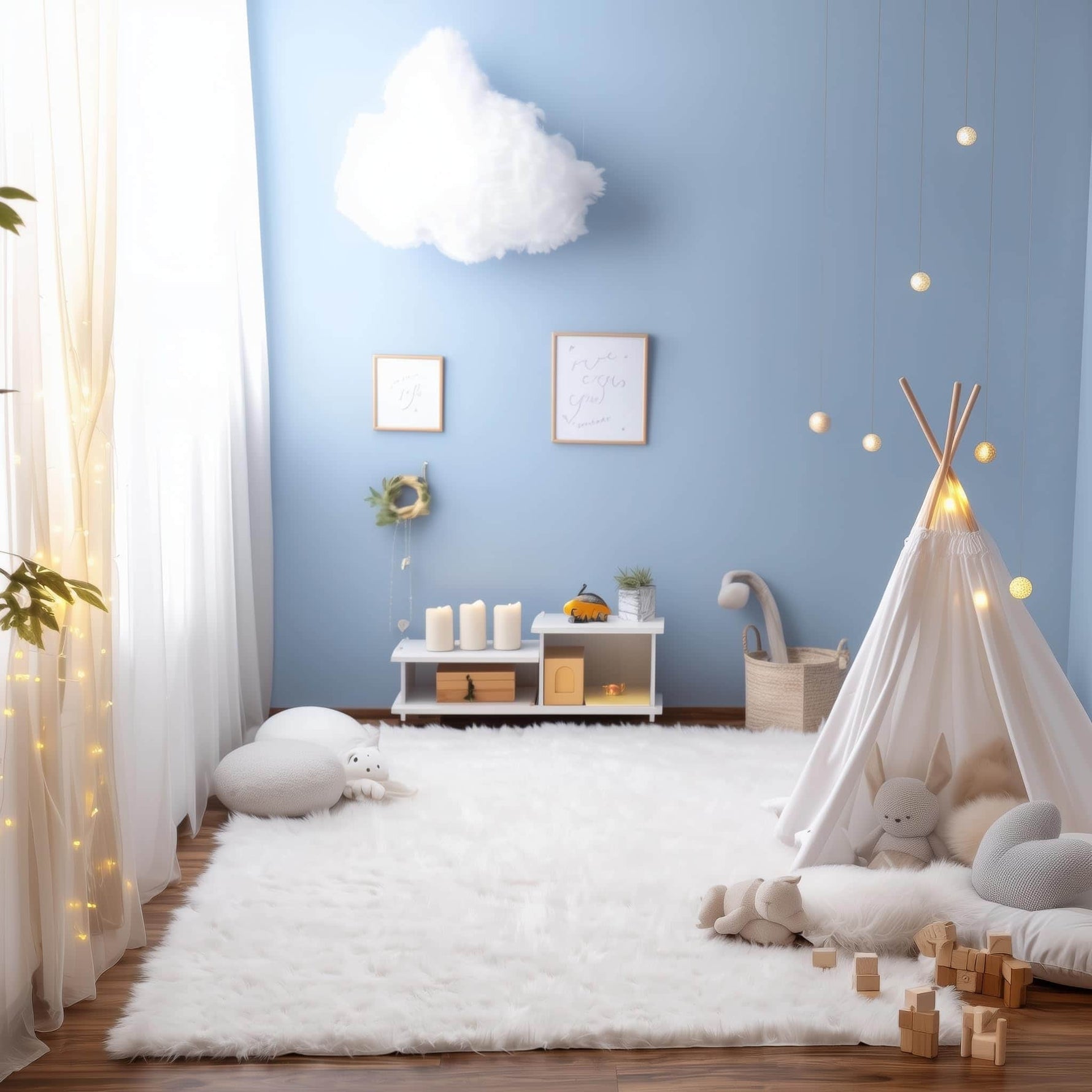 Ivory Serene Faux Fur Solid Fake Sheepskin Rug