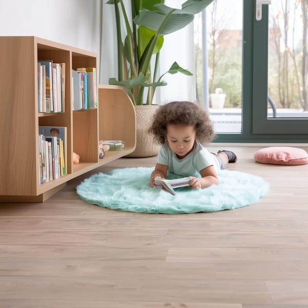 Mint Green Serene Faux Fur Solid Fake Sheepskin Rug