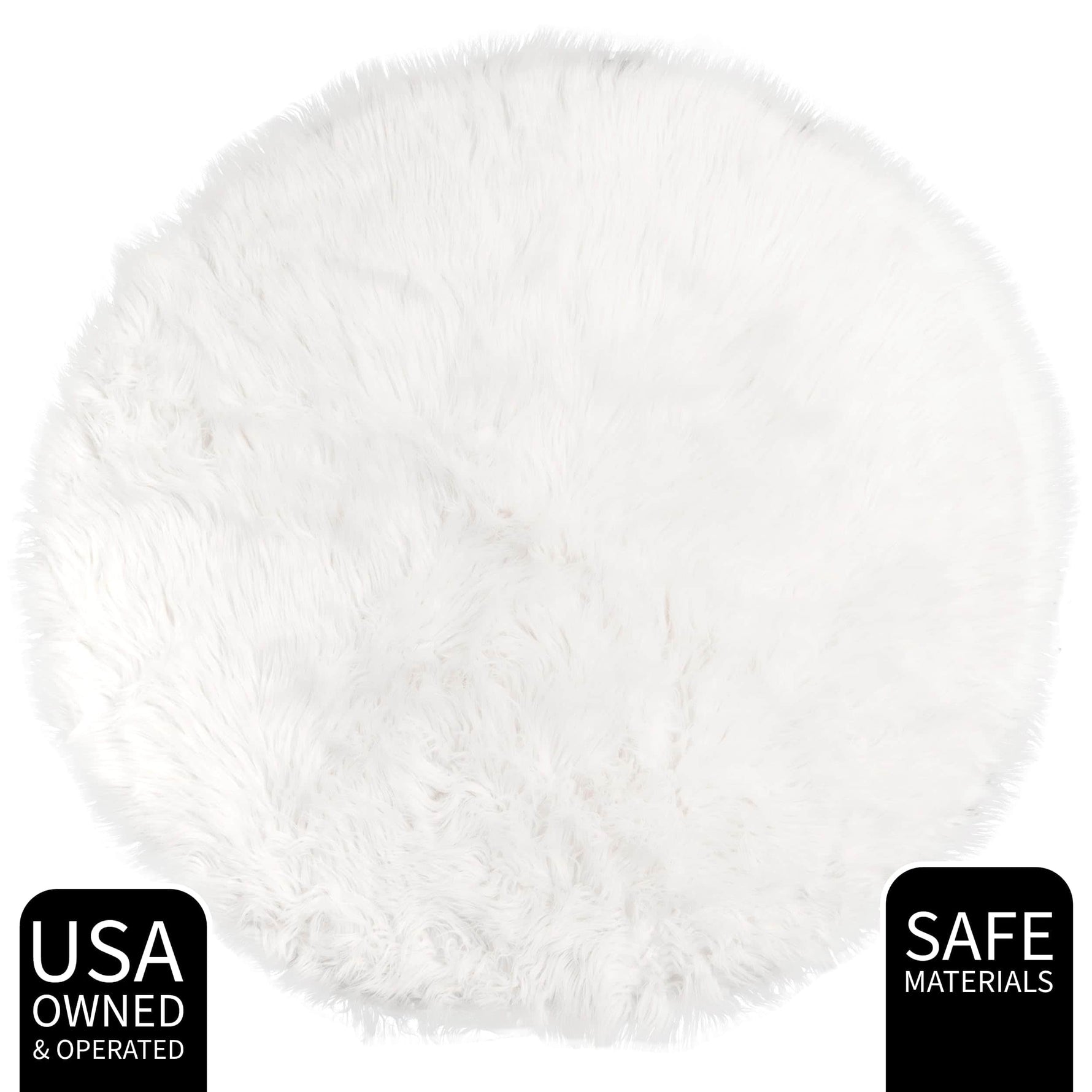 Ivory Serene Faux Fur Solid Fake Sheepskin Rug