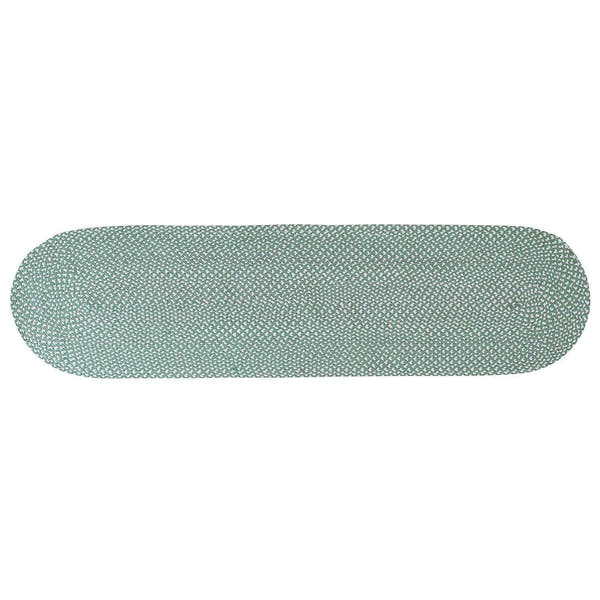 Green, White, Gray Tri-Color Soft Cotton Braided Rug
