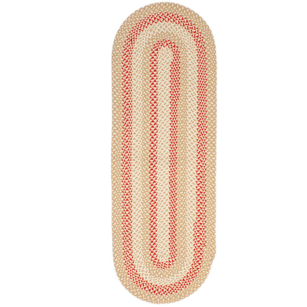 Beige Plymouth Collection braided rug 2' x 6' Oval Runner #size_2' x 6' Oval Runner