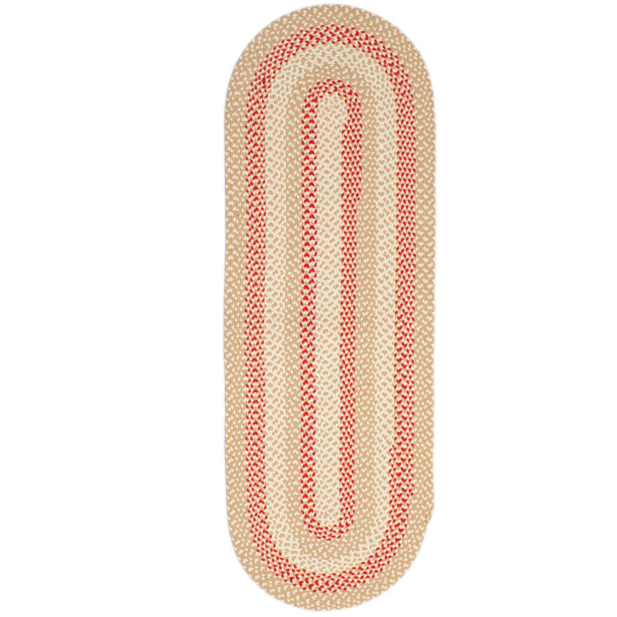 Beige Plymouth Collection braided rug 2' x 6' Oval Runner #size_2' x 6' Oval Runner