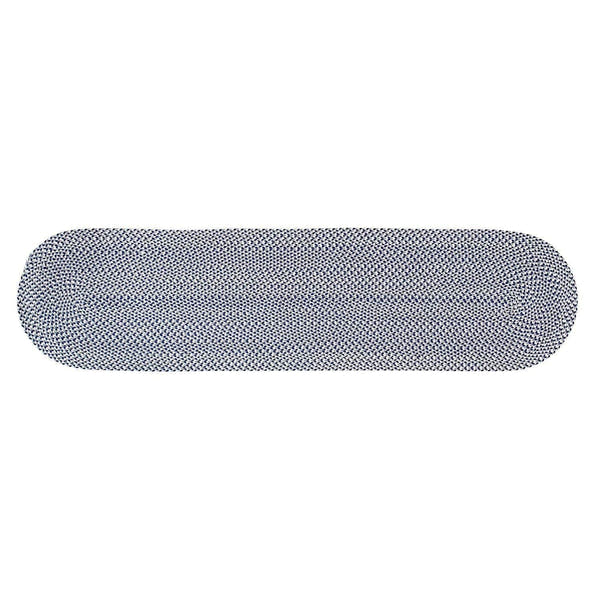 Blue, White, Gray Tri-Color Soft Cotton Braided Rug