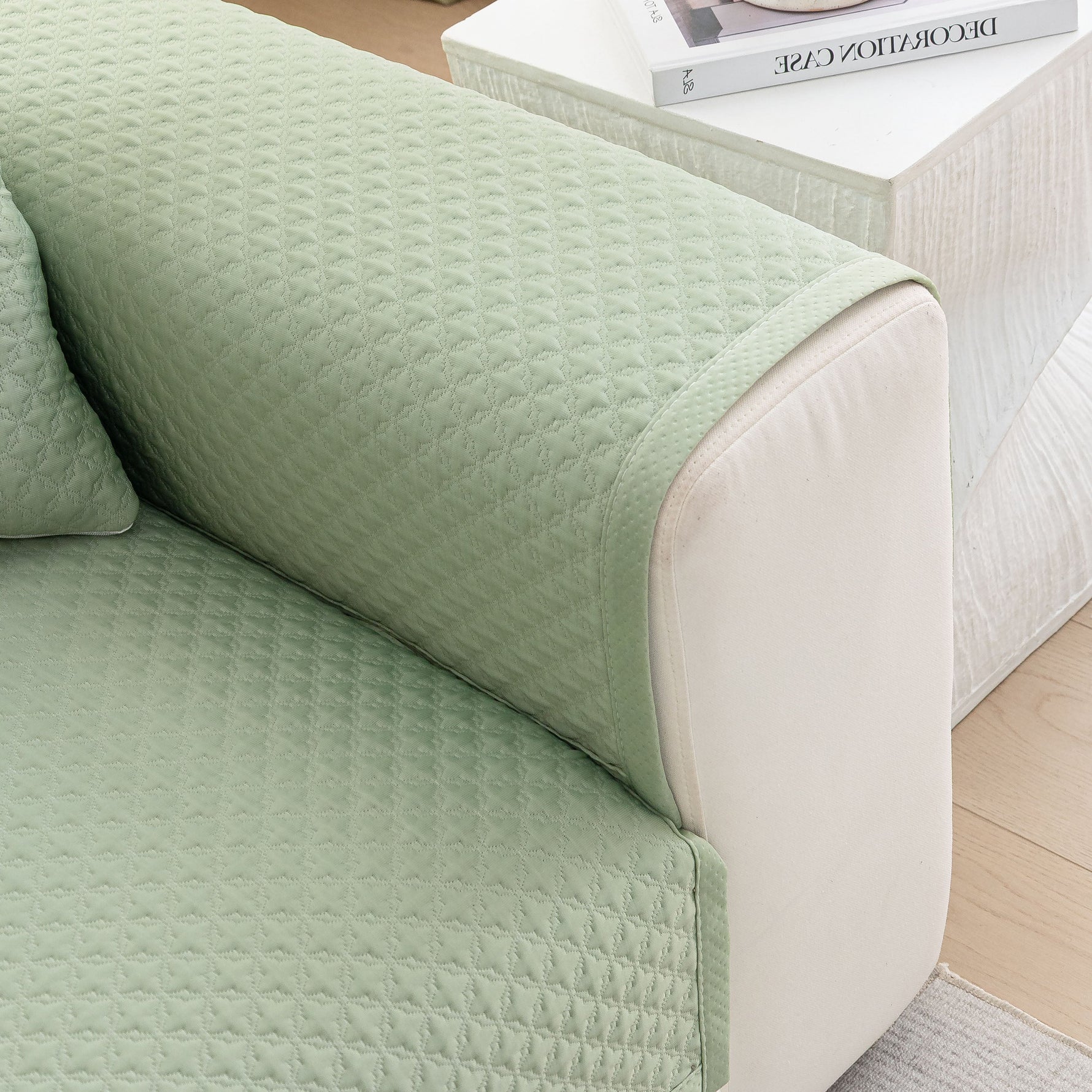 Non-Slip Diamond Quilted Sofa Cover, Separate Pieces Sectional Couch Protector