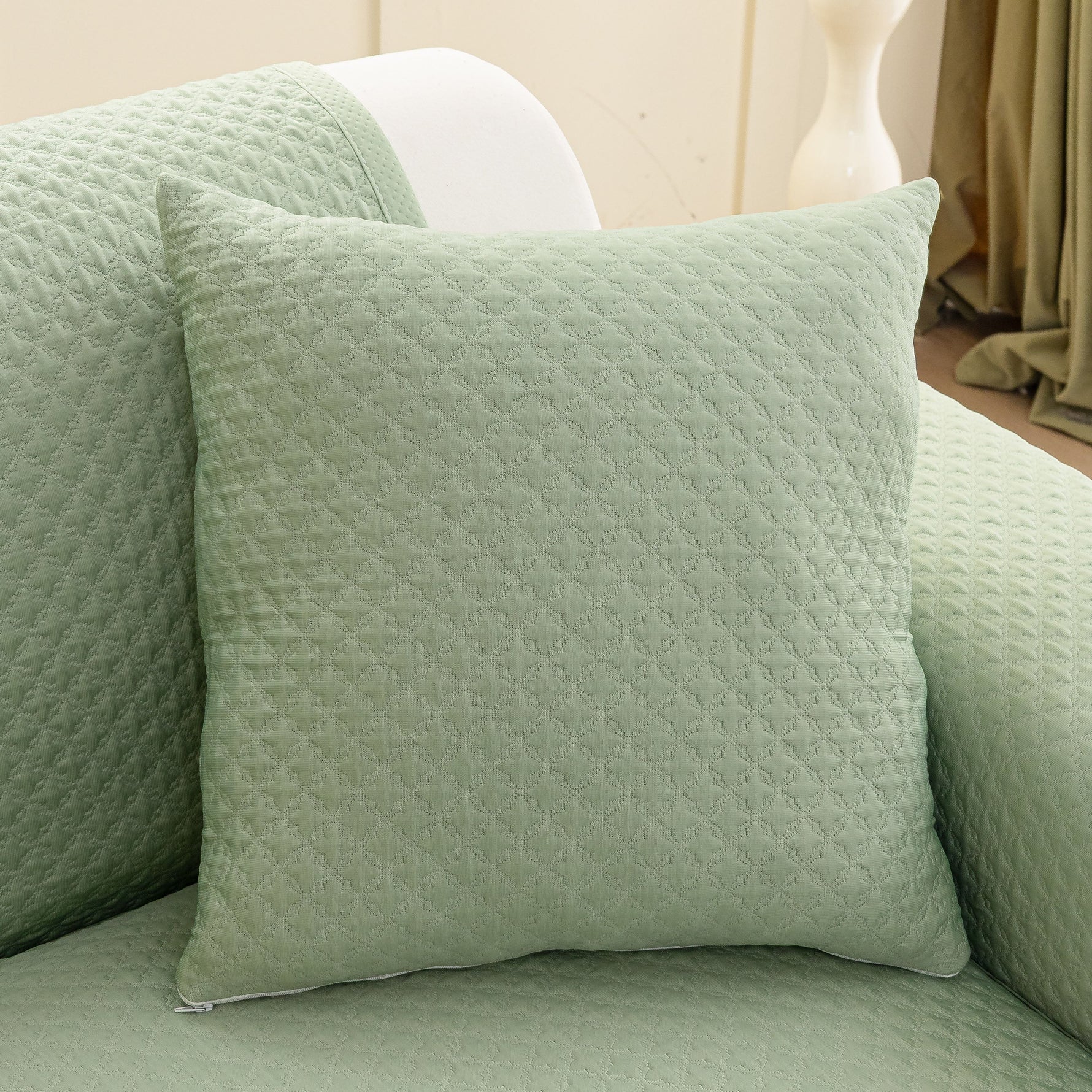 Non-Slip Diamond Quilted Sofa Cover, Separate Pieces Sectional Couch Protector