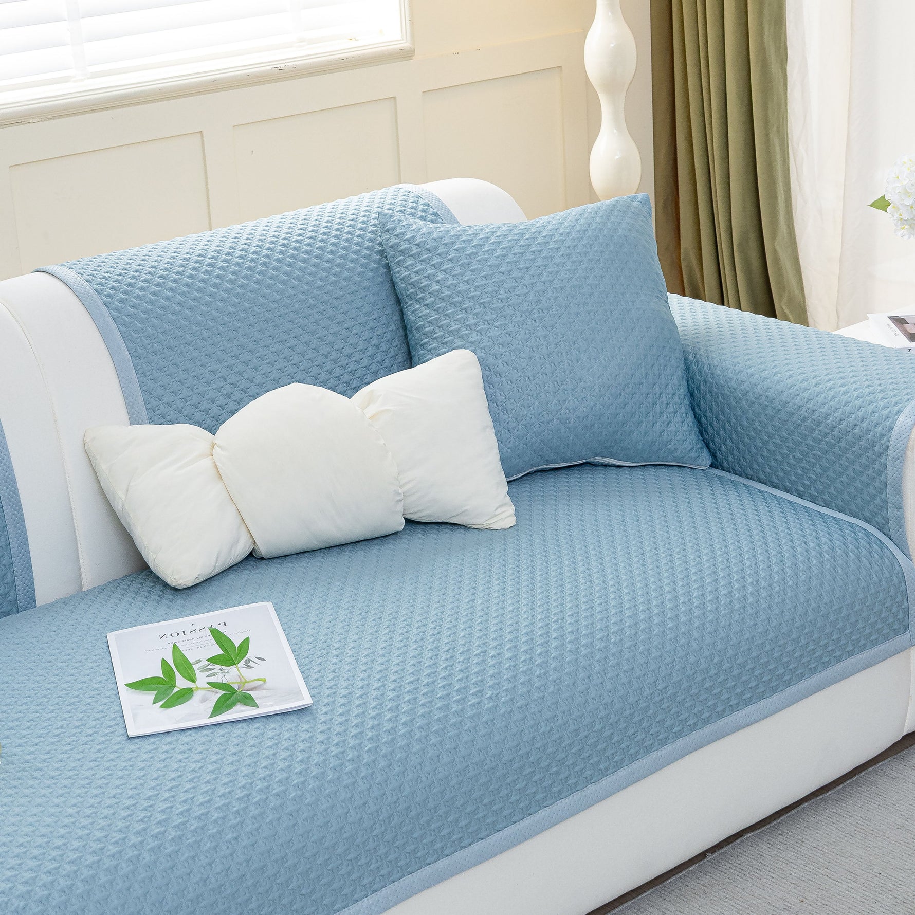 Non-Slip Diamond Quilted Sofa Cover, Separate Pieces Sectional Couch Protector