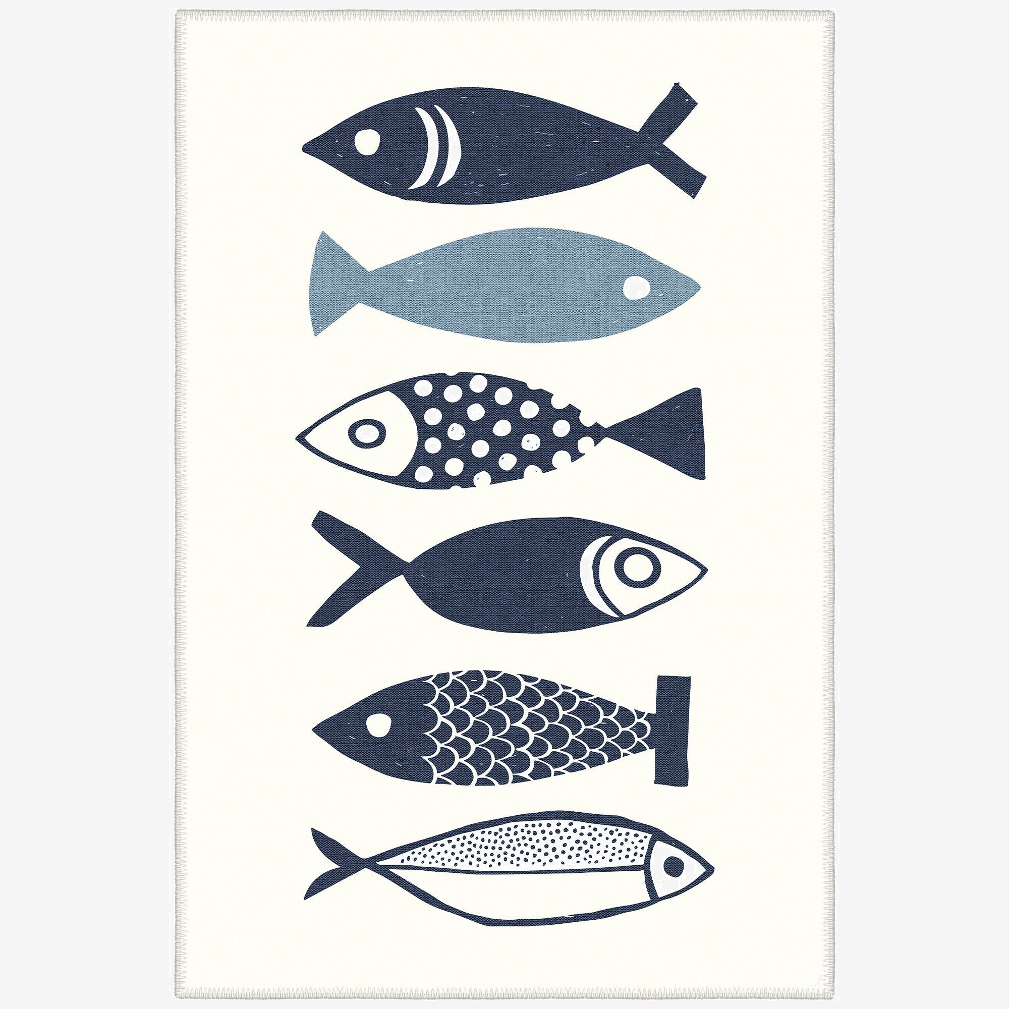 Fish Machine Washable Area Rug