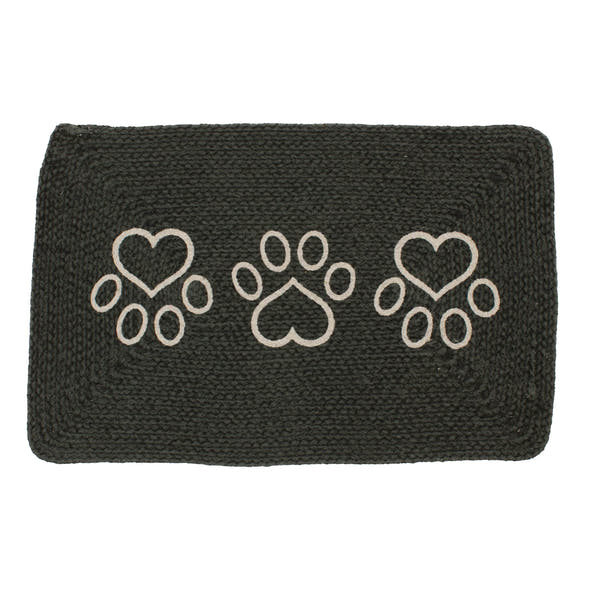 Charcoal Doggy Mat Small Food and Water Mat