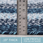 Teal, Black Indoor Outdoor Braided Rug for Patios, Porches and Kitchens - Bradford Collection