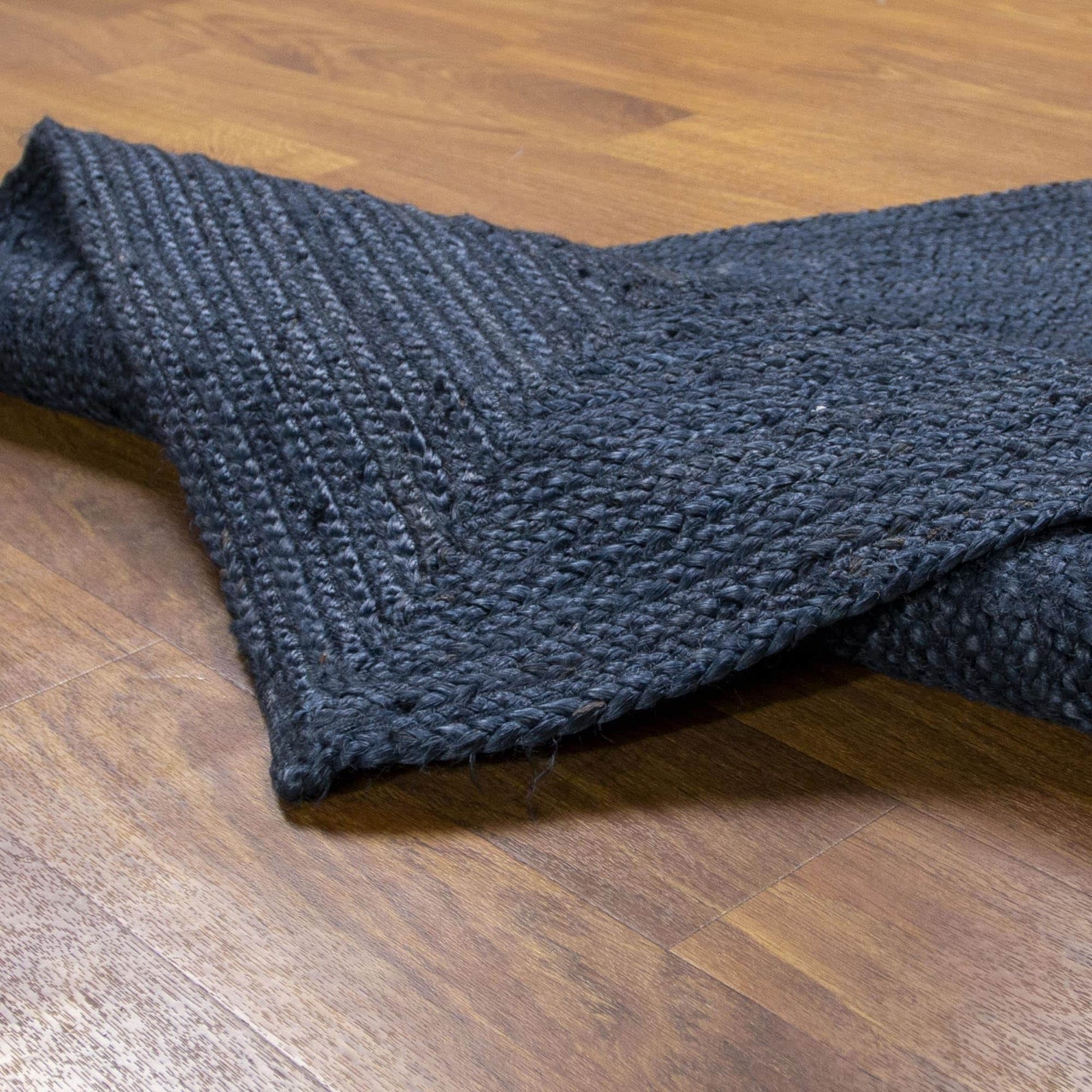 Navy Jute Rug - Plant Based - Reversible Braided Eco-Friendly Rug