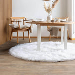 Ivory Serene Faux Fur Solid Fake Sheepskin Rug
