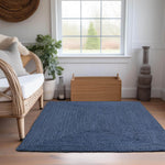 Navy Jute Rug - Plant Based - Reversible Braided Eco-Friendly Rug