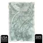 Teal Serene Faux Fur Solid Fake Sheepskin Rug
