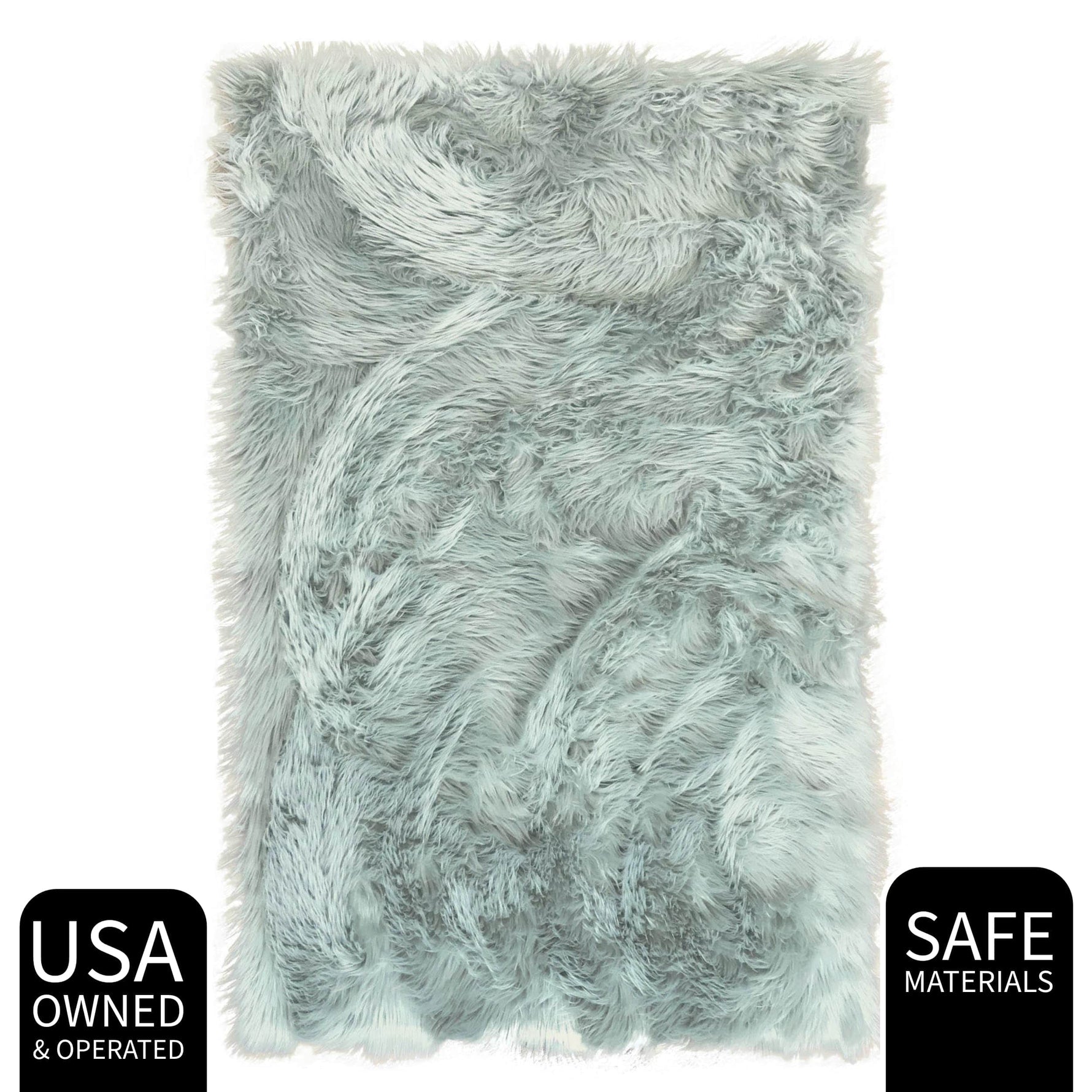 Teal Serene Faux Fur Solid Fake Sheepskin Rug