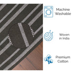 Ivory, Green Table Runner Cotton Farmhouse Inspired