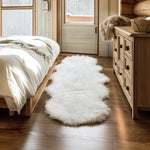 Ivory Serene Faux Fur Solid Fake Sheepskin Rug