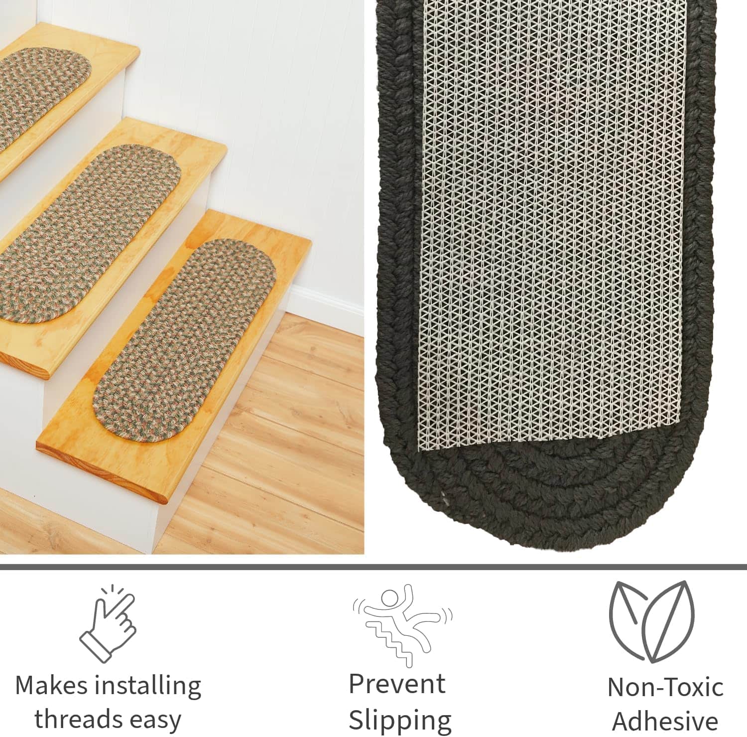 Super Area Rugs Stair Tread Installation Kit for Runners, Rugs & Stair Treads