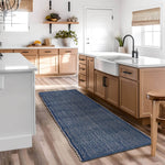 Navy Jute & Cotton Woven Rug - Simple Farmhouse Reversible Rug