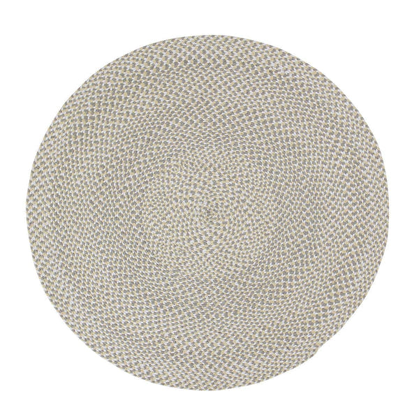 Yellow, White, Gray Tri-Color Soft Cotton Braided Rug