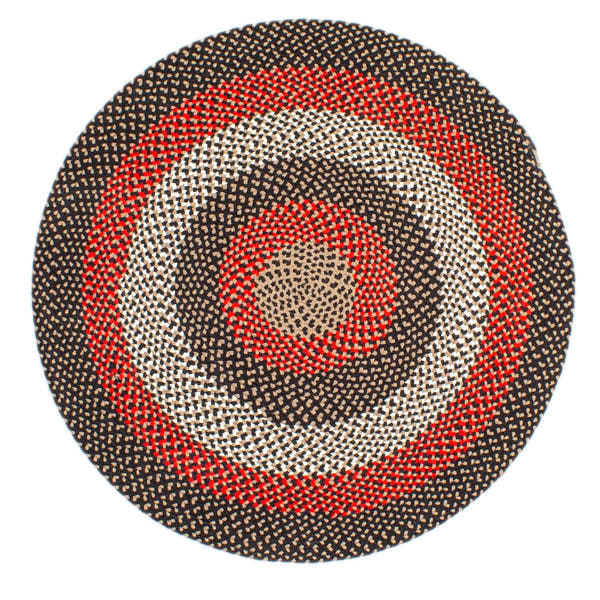 Black Plymouth Collection braided rug 4' Round #size_4' Round