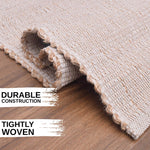 Natural Jute & Cotton Woven Rug - Simple Farmhouse Reversible Rug
