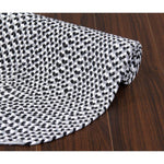 Black, White, Gray Tri-Color Soft Cotton Braided Rug