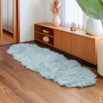 Teal Serene Faux Fur Solid Fake Sheepskin Rug